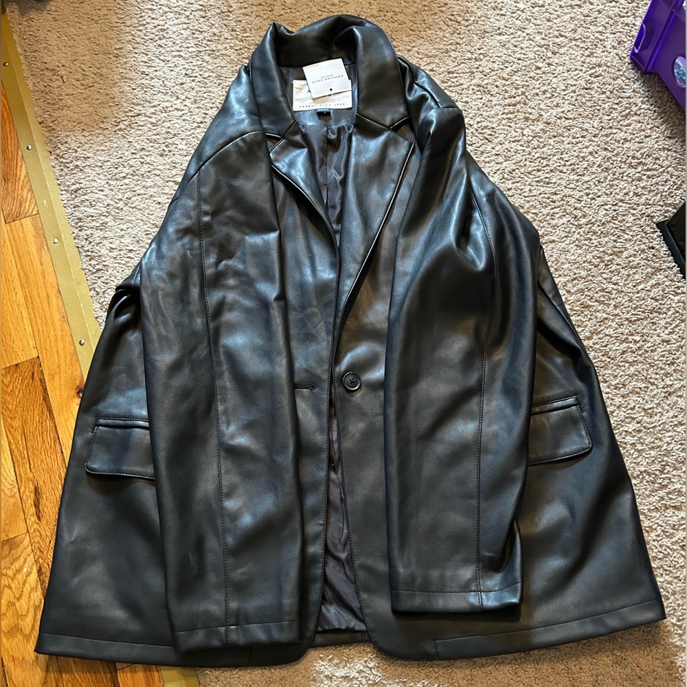 American Eagle Leather Blazer
